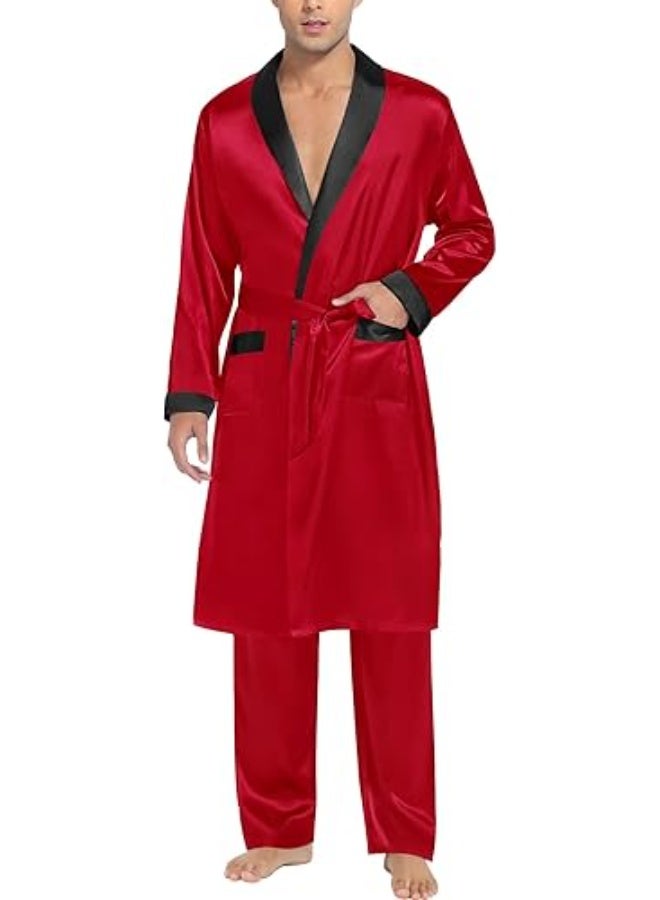 Men's satin robe and trousers set - Image 1