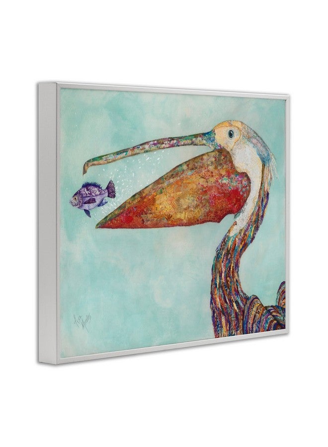 Stupell Industries Pelican's Lost Supper Fish and Patterned Feathers, Design by Lisa Morales, White Framed, 11 x 14 - Image 3