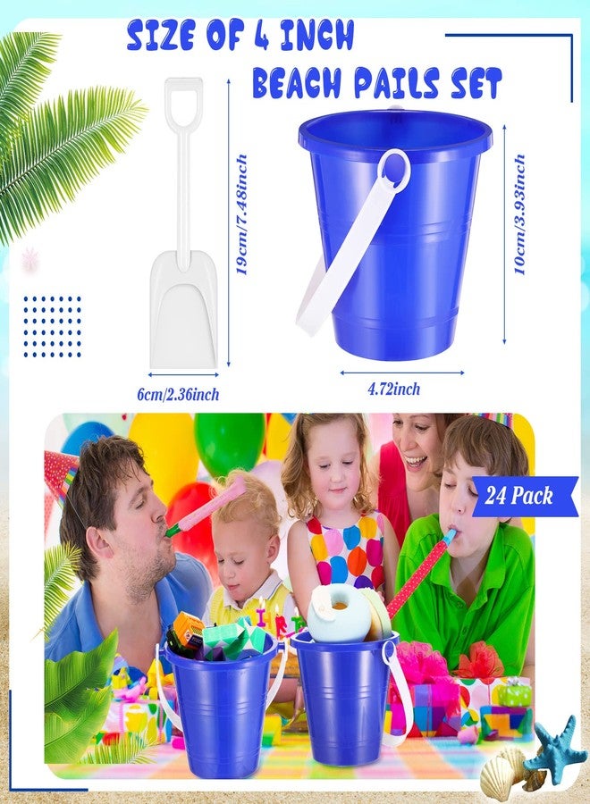 Junkin 24 Sets Sand Buckets and Shovels for Kids Small Sand Pails Bulk Plastic Beach Buckets with Handles Sandbox Toys for Girls Boys Birthday Party Favor Summer Beach Enthusiasts - Image 2