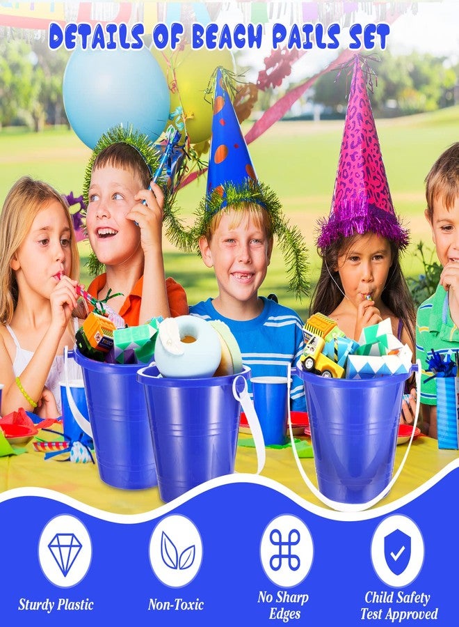 Junkin 24 Sets Sand Buckets and Shovels for Kids Small Sand Pails Bulk Plastic Beach Buckets with Handles Sandbox Toys for Girls Boys Birthday Party Favor Summer Beach Enthusiasts - Image 3