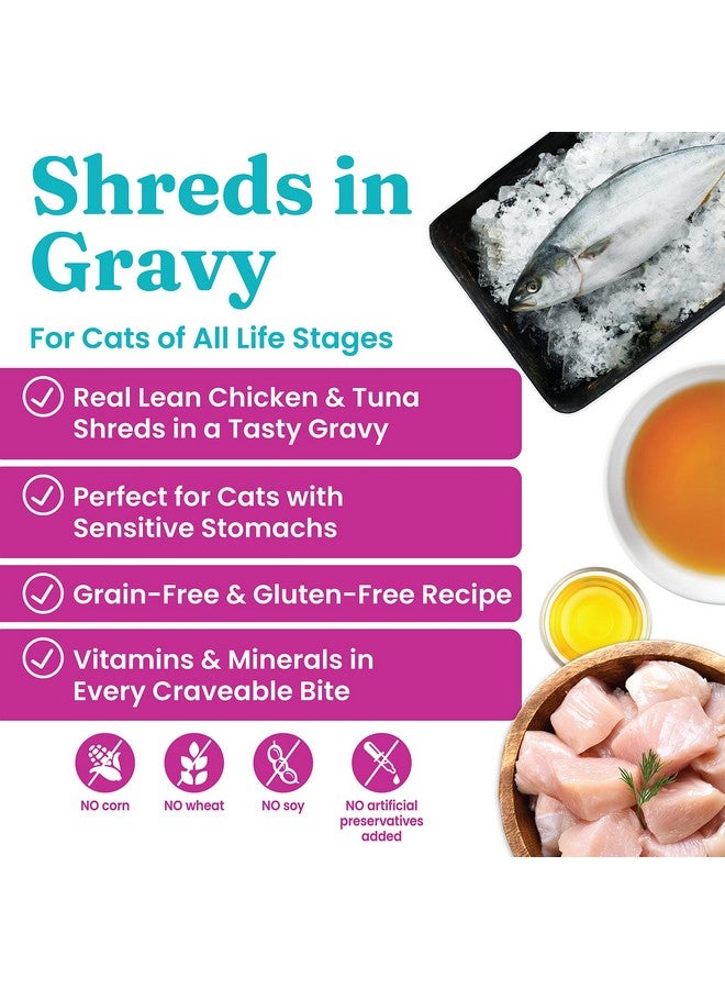 Solid Gold Nature's Harmony Wet Cat Food - Chicken & Tuna Shreds in Gravy - Canned Cat Food, 24 Pack - Image 2