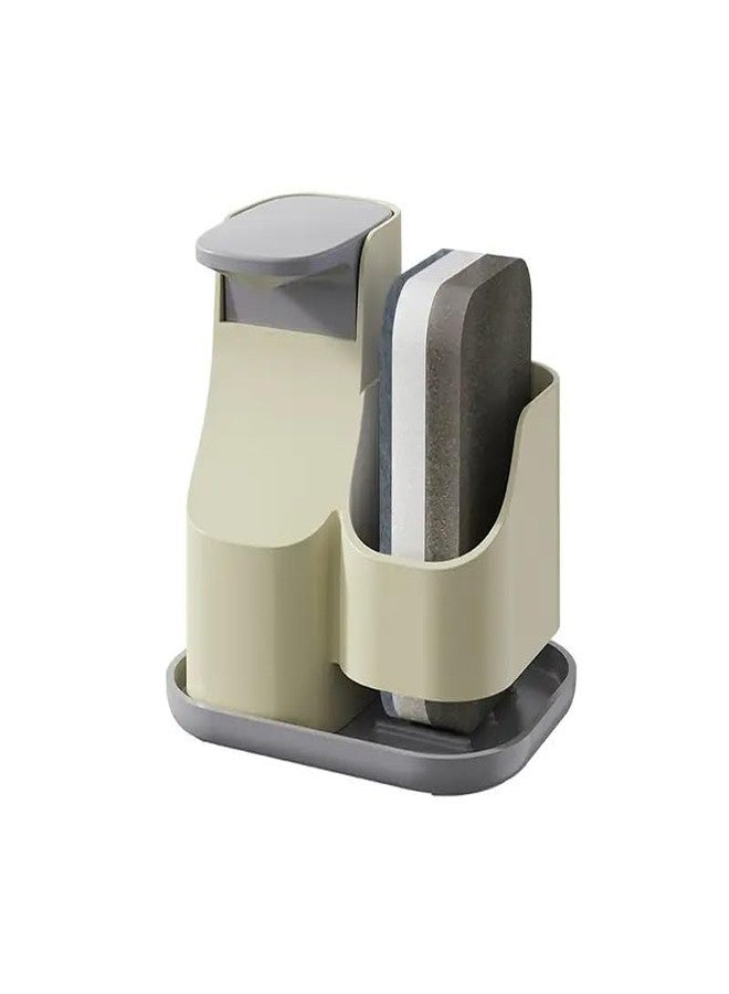 Wisik Enterprise Soap Dispenser with Sponge Holder, Liquid Hand and Dish Soap Dispenser Pump Bottle and Sponge Holder, 2 in 1 for Kitchen Sink Bathroom Counter Storage and Organization (1) - Image 1