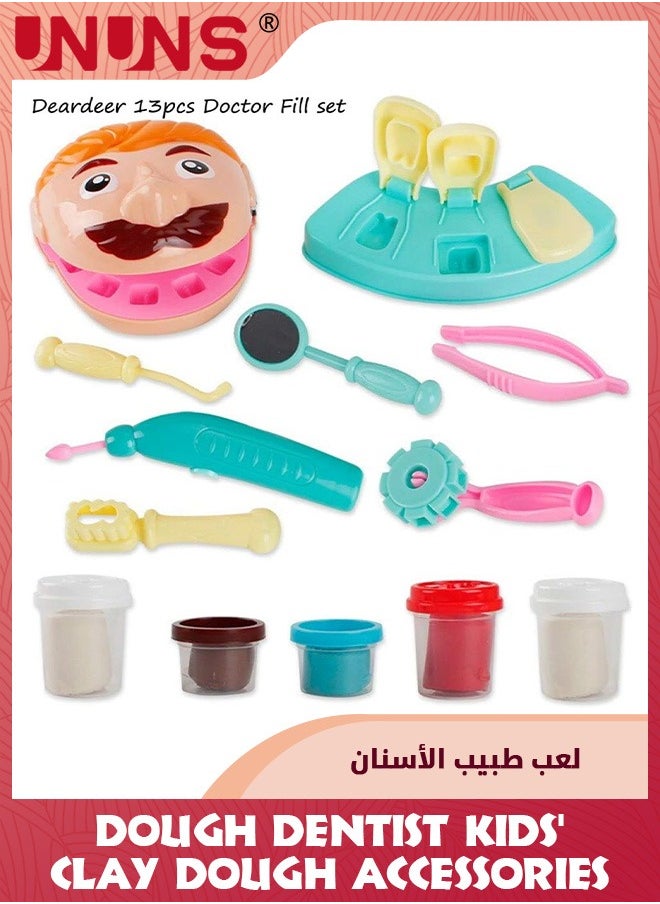 UNUNS Play Dough Dentist Toy Kit,Doctor Drilling And Filling Playset,Retro Playdough Creation with Moulds And Models Kids Set,For School Classroom Education,Birthday Gifts For Boys Girls 3+  - Image 4