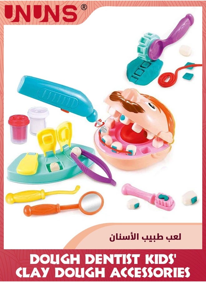 UNUNS Play Dough Dentist Toy Kit,Doctor Drilling And Filling Playset,Retro Playdough Creation with Moulds And Models Kids Set,For School Classroom Education,Birthday Gifts For Boys Girls 3+  - Image 1