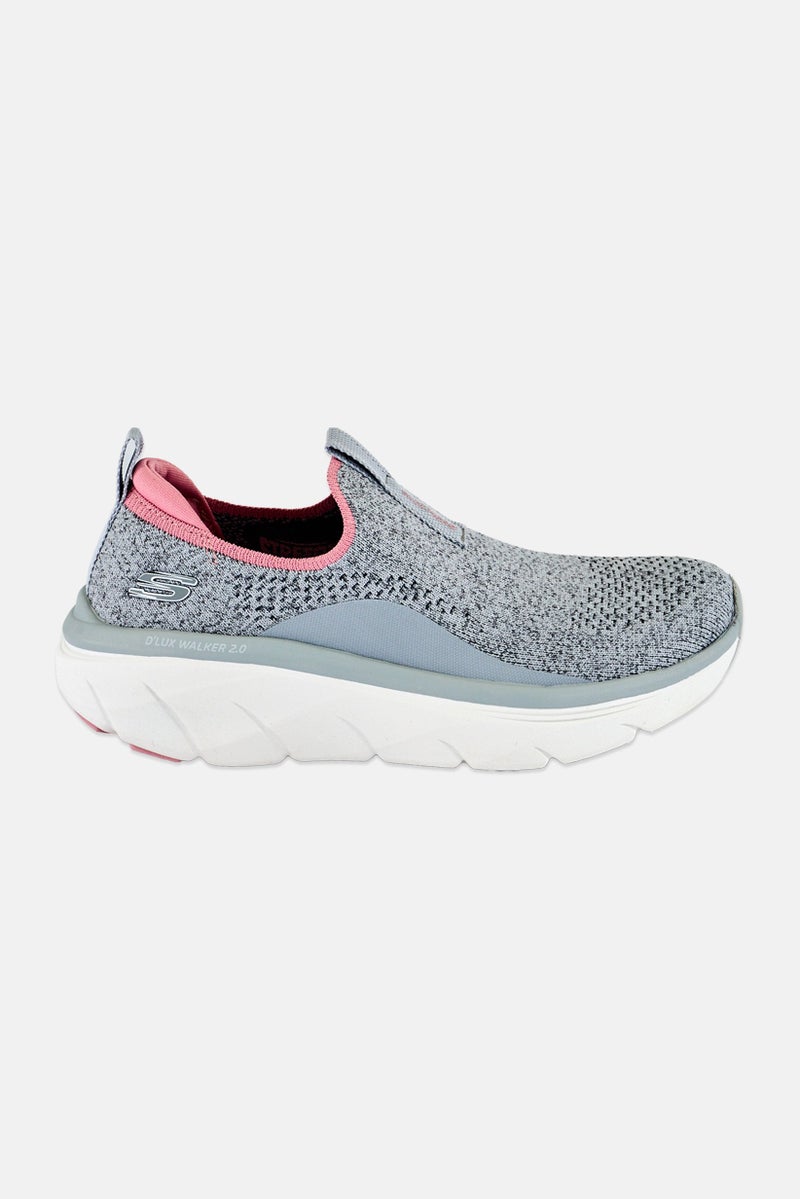 SKECHERS Women D,LUX Slip On Walking Bold State Shoes, Grey - Image 4