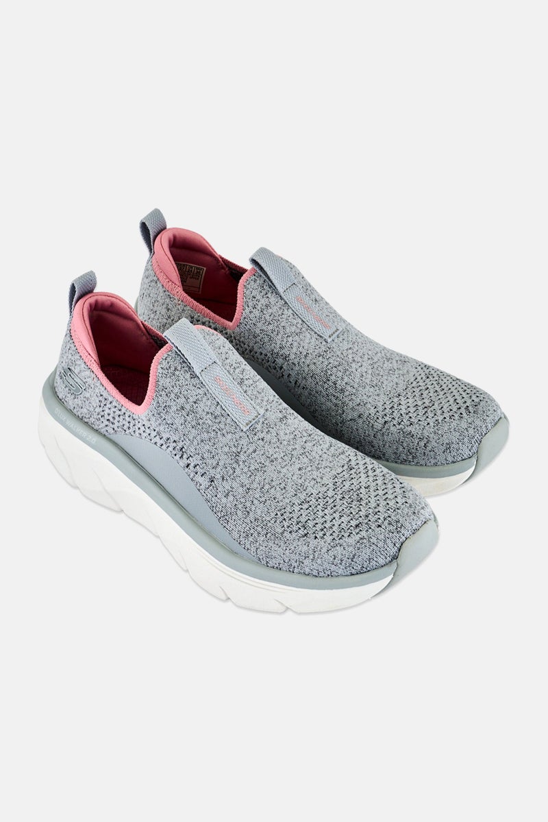 SKECHERS Women D,LUX Slip On Walking Bold State Shoes, Grey - Image 2