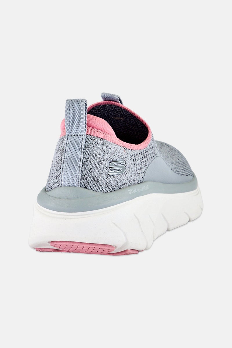 SKECHERS Women D,LUX Slip On Walking Bold State Shoes, Grey - Image 3