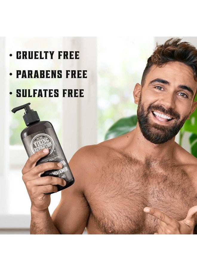 Viking Revolution Biotin Mens Conditioner Eucalyptus And Peppermint Conditioner With Jojoba Oil And Mint Oil Peppermint Oil Hair Conditioner For Men Conditioner For Dry Hair (17 Oz)  - Image 4