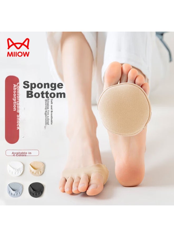 MIIOW Maoren 4-pair Set, Half-palm Socks For Women, Summer Thin Invisible Socks, Non-slip Toe Socks For High Heels, Anti-friction Foot Pads - Image 2