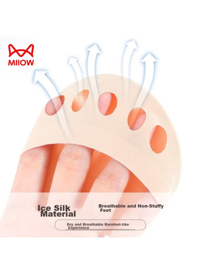 MIIOW Maoren 4-pair Set, Half-palm Socks For Women, Summer Thin Invisible Socks, Non-slip Toe Socks For High Heels, Anti-friction Foot Pads - Image 5