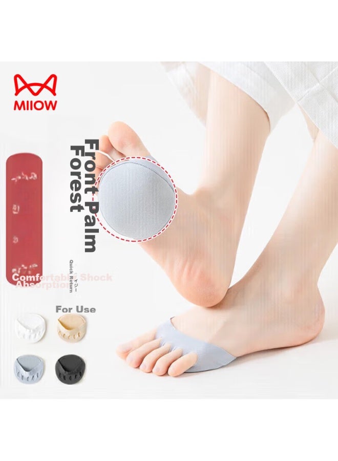 MIIOW Maoren 4-pair Set, Half-palm Socks For Women, Summer Thin Invisible Socks, Non-slip Toe Socks For High Heels, Anti-friction Foot Pads - Image 1