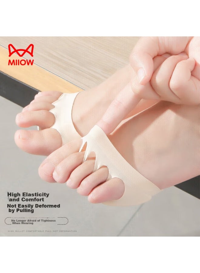MIIOW Maoren 4-pair Set, Half-palm Socks For Women, Summer Thin Invisible Socks, Non-slip Toe Socks For High Heels, Anti-friction Foot Pads - Image 4