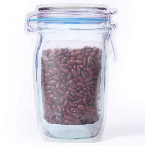 ALESSO ALESSO Jar Zipper Bags 1000 Ml Storage for Food Grains Flours Beans Reusable Zip lock Bottles Shaped Pouches Leak Proof Easy for Travel Pack of 5  - Image 2