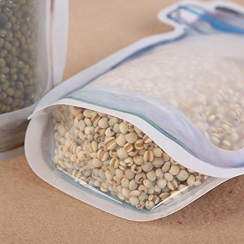 ALESSO ALESSO Jar Zipper Bags 1000 Ml Storage for Food Grains Flours Beans Reusable Zip lock Bottles Shaped Pouches Leak Proof Easy for Travel Pack of 5  - Image 4