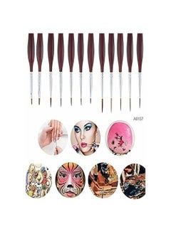 Keep Smiling Keep Smiling Thin Thin Thin Paint Brush Set, Mini Precision Liner Brush, Perfect For Acrylic, Watercolor And Oil (12 Piece)  - Image 3