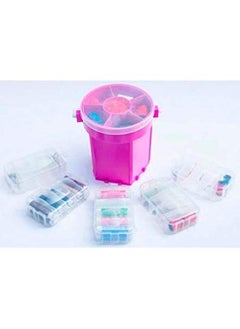 Mishrit Mishrit 210 Pieces Sewing Kit Deluxe Needle Thread Buttons Set Travel Storage Box 210-Piece Sewing Kit Storage Caddy Organizer, Multicolour  - Image 5