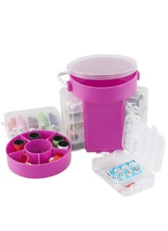 Mishrit Mishrit 210 Pieces Sewing Kit Deluxe Needle Thread Buttons Set Travel Storage Box 210-Piece Sewing Kit Storage Caddy Organizer, Multicolour  - Image 2