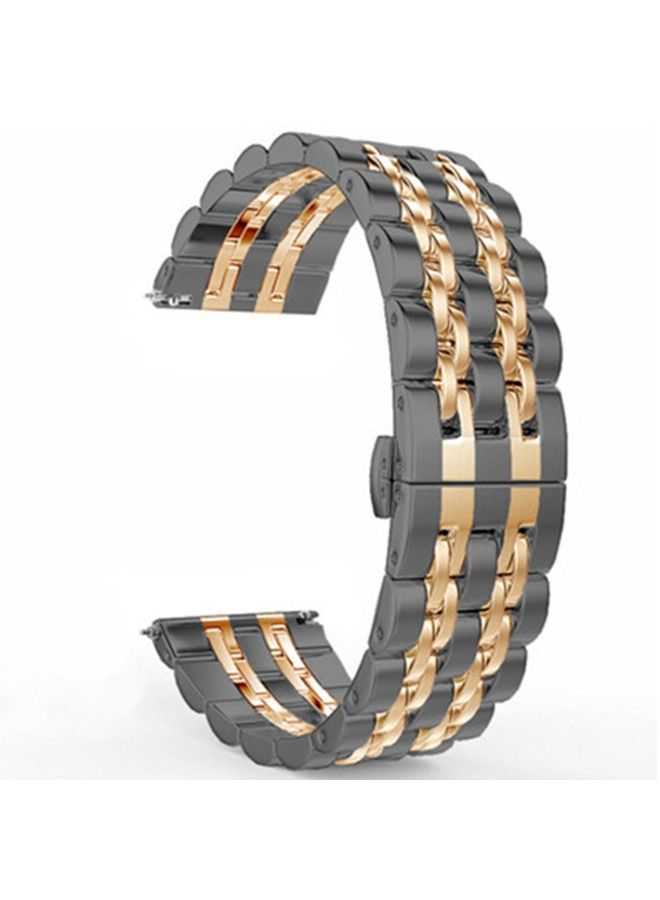 Replacement Strap 22mm Men Version Seven-beads Steel Watch Band Black Rose Gold