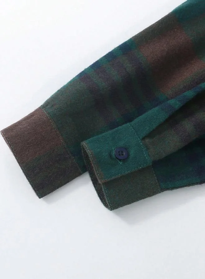 تايك تو قميص بطبعة مربعات وتفاصيل أزرار