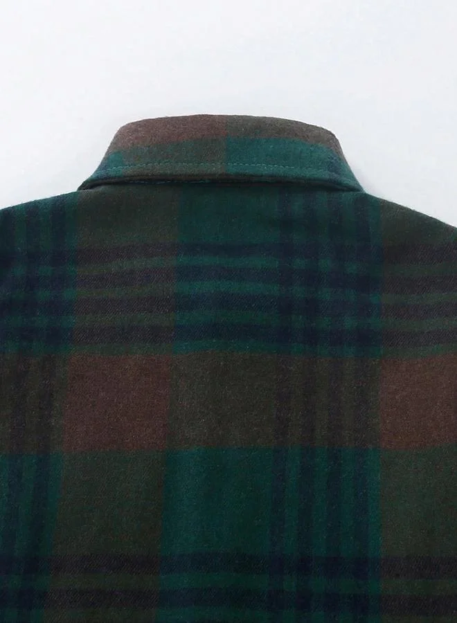 تايك تو قميص بطبعة مربعات وتفاصيل أزرار