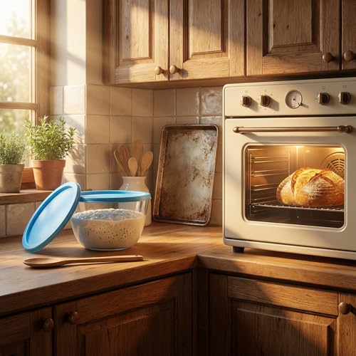 SCLWSS Glass Sourdough Mixing Bowls with Lids, 2-Pack Large Capacity Clear Bowls, 4.76 Quart for Bread Making, Perfect for Mixing, Proofing, Storing Dough - Image 5