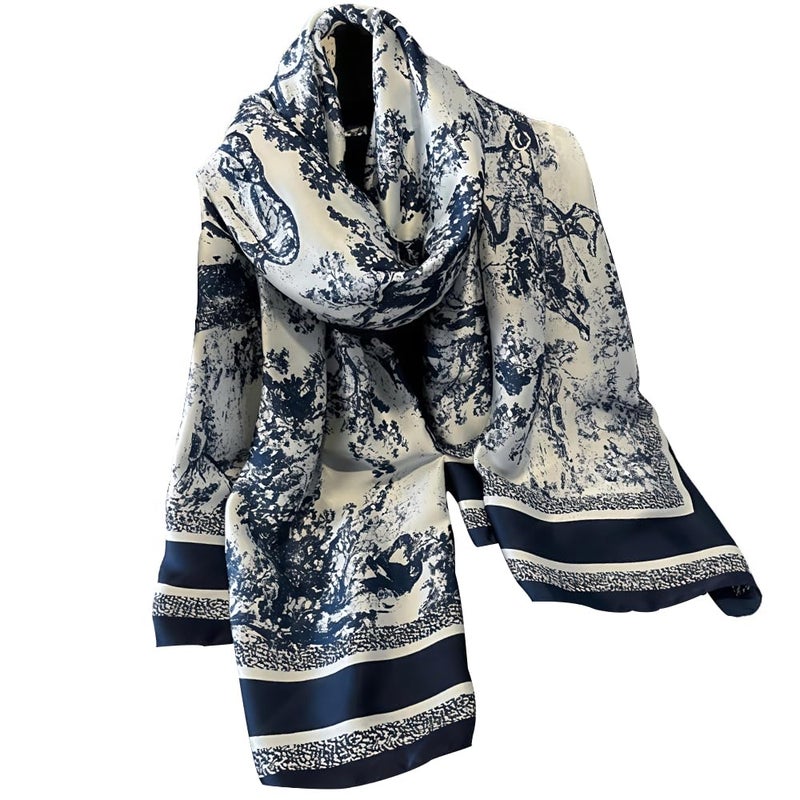 NUWEERIR Womens 100% Large Mulberry Silk Scarf Long Satin Scarf Fashion Lightweight Wraps - Image 4