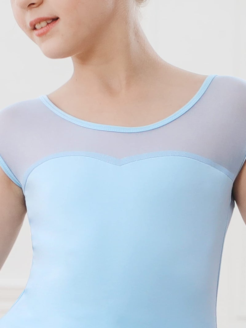 Stelle Ballet Leotards for Girls Toddler Leotard with Tutu Skirt Dance Tutu Dress (Blue,2-3T) - Image 3