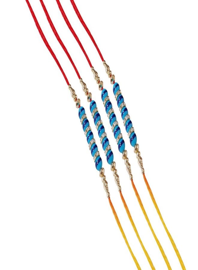 Suninow Designer Blue Beads Rakhi(Pack of 4)