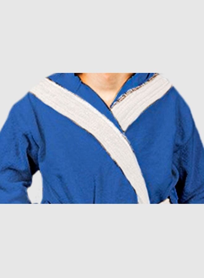 Banotex Baby Bathrobe 100% Cotton Blue Color Comfortable Hooded Baby Bathrobe - Girls and Boys - 1 Piece - Image 2