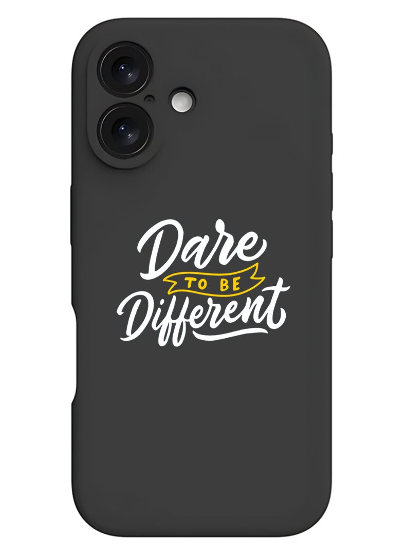 Theodor Protective Slim Fit Case Liquid Silicone Cover with Full Body Protection Anti-Scratch Shockproof Case For Apple iPhone 17 (Black) dare to be different - Whie - Image 1