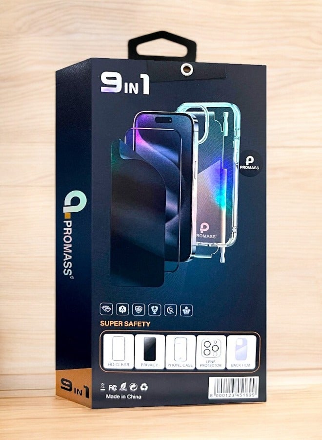 PROMASS The new comprehensive protection package for iPhone 11, is an economical package with a new look and complete protection for your phone with a case that supports wireless charging from Promase (9in1) - Image 2
