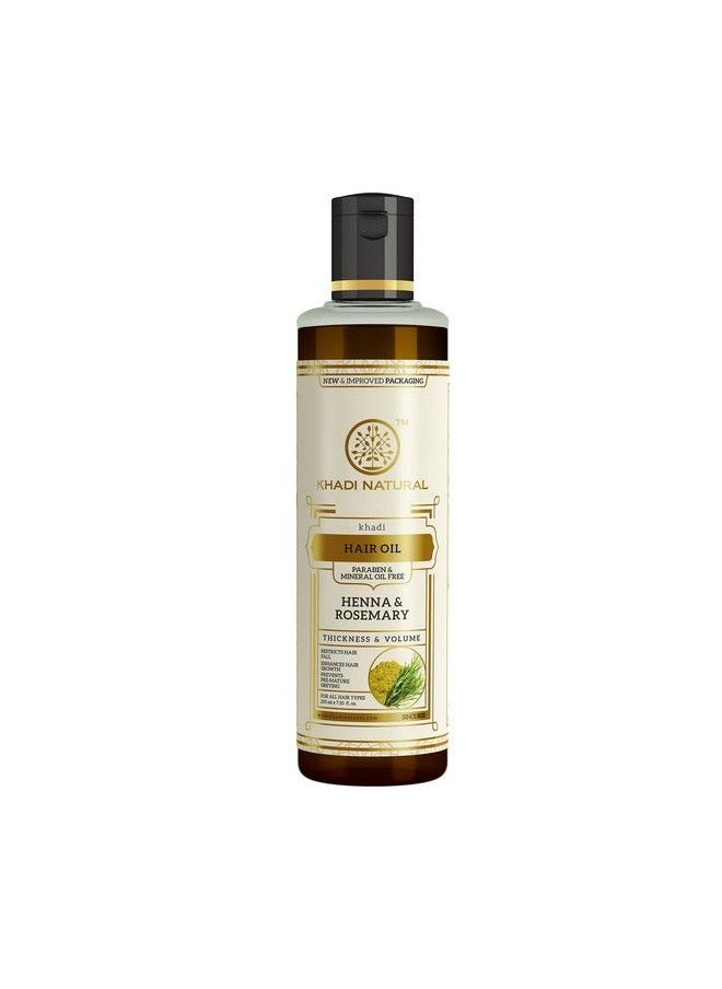 Khadi Natural Herbal Ayurvedic Rosemary And Henna Hair Oil (210 Ml)  - Image 2