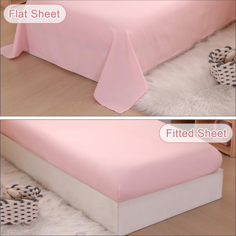 Wowelife Pink Toddler Bedding Set for Girls Toddler Bedding 4 Pieces Boho Tufted Comforter with Ruffles Design Toddler Girl Bed Set with Comforter, Fitted Sheet, Flat Sheet and Pillowcase - Image 3