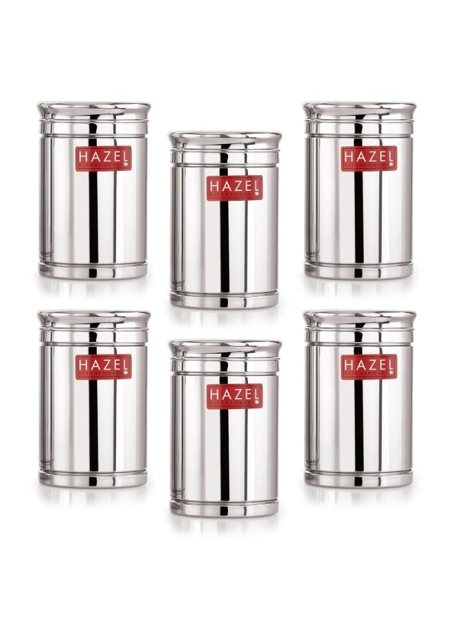 HAZEL Stainless Steel Container Set | 1800 ml Each Steel Container for Kitchen Storage | Air Tight Containers for Kitchen Storage | Ideal for Storing Rice, Cereal, Pulse, Snacks. Set of 6 - Image 1