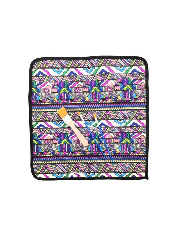 Funny live Funny live Paint Brush Holder Art Supplies, Artist Brush Holder & Storage Organizer Roll-Up Case Bag, Protect Acrylic Oil Watercolor Paintbrushes (Bohemian 20 Slot Pockets)  - Image 3