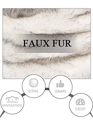 Aukmla Women's Wedding Fur Wraps and Shawls Bridal Fur Stoles Scarf with Rhinestones Brooch for Bride and Bridesmaids (White+Black, US 4-14 (S-M)) - Image 3