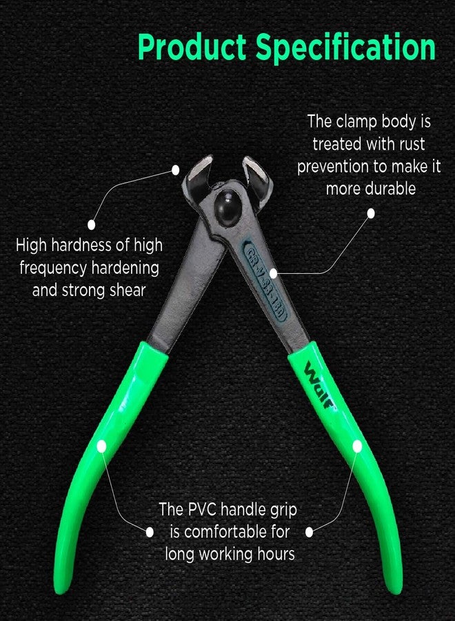 WULF Multipurpose End Cutters | Heavy Duty Nail Puller, Wire Cutter & Bender | Premium Steel Head with Anti-Slip PVC Handle | Durable, Ergonomic Hand Tool for Professional & DIY Use - Image 3