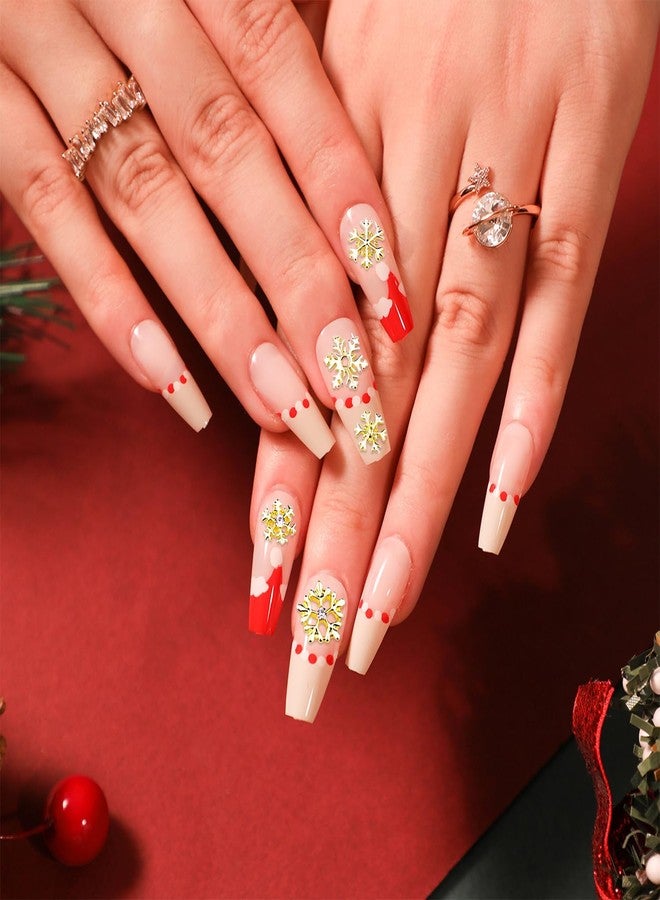 DANNEASY 70pcs 3D Gold Snowflake Nail Charms Alloy Hollow Nail Snowflake Nail Jewels Charms for Nails Flat-Back Nail Studs Nail Decoration for Nail Art - Image 4