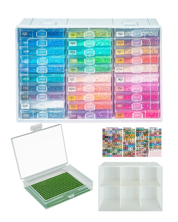 DIAMOND ART TRAYS WITH LIDS 30PCS DIAMOND PAINTING TRAYS WITH LIDS DIAMOND PAINTING STORAGE DIAMOND PAINTING ACCESSORIES FOR DIAMOND ART BEADS 1 PACK