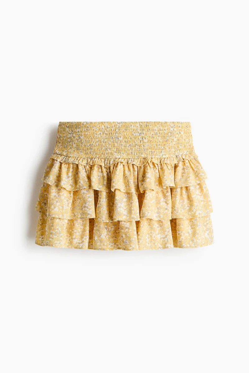 Tiered viscose mini skort