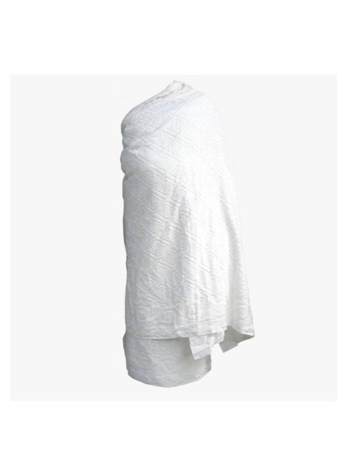 REBENUO Ihram clothes for children for Hajj and Umrah - 2 white towels - 100% natural healthy combed cotton towels, weight 600 grams - Image 3