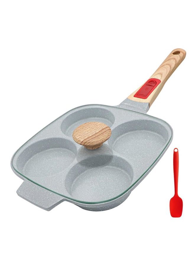 RANX INGST Ceramic Egg Frying Pan with Lid, Nonstick 4 Cup Fried Egg Pan with Detachable Handle, Omelette Pan Induction Compatible - Blue - Image 1