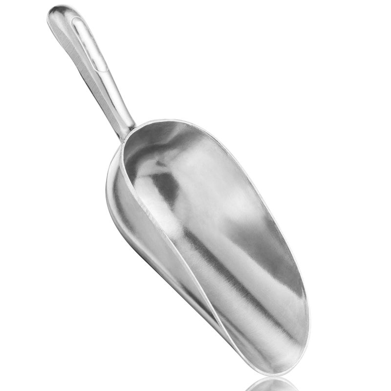 Cast Aluminum Utility Scoop 5Ounce  Round Bottom Small ice scoop For MultiPurpose Use With Finger Groove Handle Hand Wash Only 5 oz