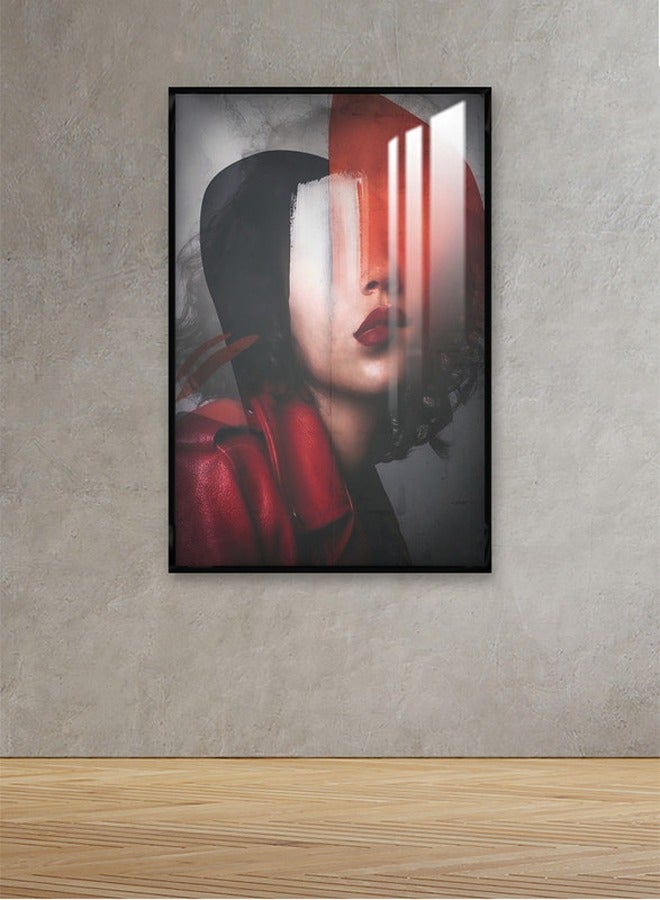 ماركتنا لوحة جدارية120×80سم مع برواز أسود وطبقة اكريلك شفاف بتصميم تجريدي - Image 1