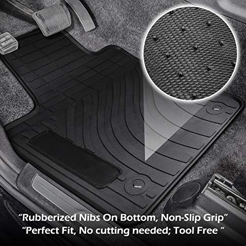 FEELOTAM TeddyTT Floor Mats Compatible with Jeep Grand Cherokee 2011 2012 2013 2014 2015 2016 Heavy Duty Rubber Front & Rear Car Mat Waterproof Custom Seasons Odorless All Weather 3D High Edge (4PCS) - Image 2