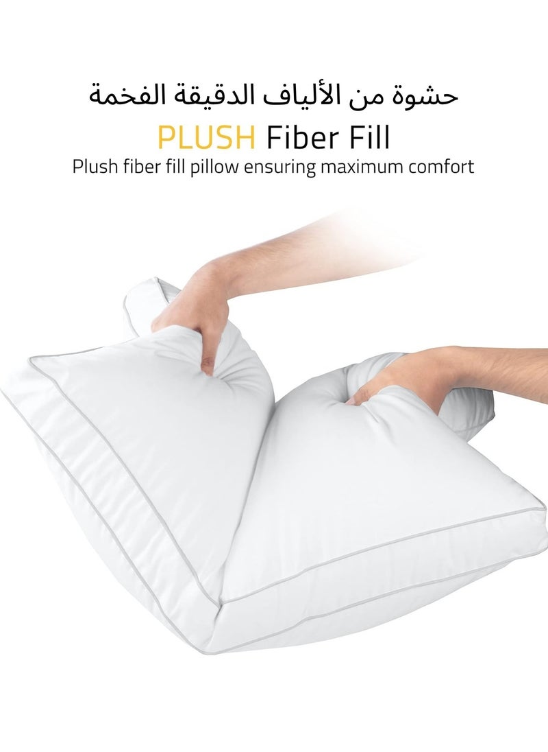 F.A.M.S Luxury Hotel Pillow | 1400 Gram | Premium Cotton | 75 x 50 CM | Hotel Collection Bed Pillows Set of 2 - Microfiber Cloud Hotel Pillow  - Image 3