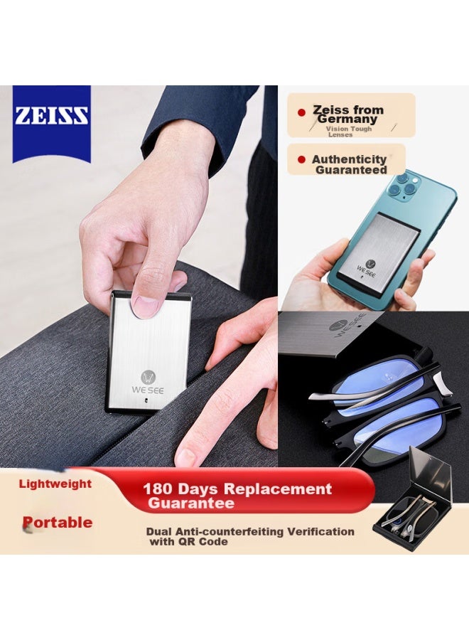 Wesee Men's Reading Gl, Foldable, German Patent Brand, High-end Women's Anti-blue Light, Ultra-light Reading Gl, Portable, +100 Degrees - Image 5