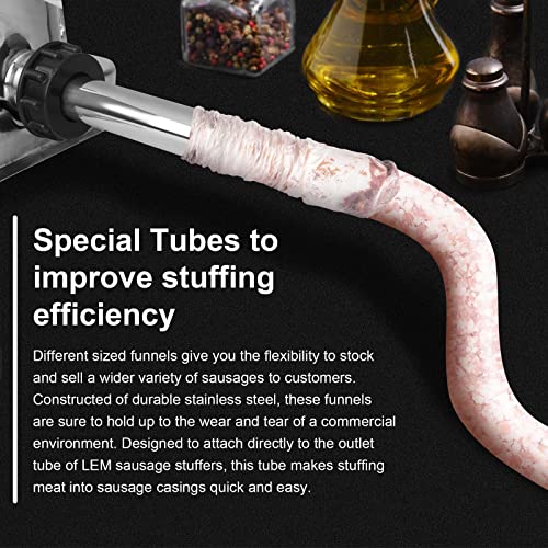 Wutfly 3 Sizes Stainless Steel Sausage Stuffing Tubes and Sausage Stuffer Funnels for LEM Sausage Stuffers - Image 4