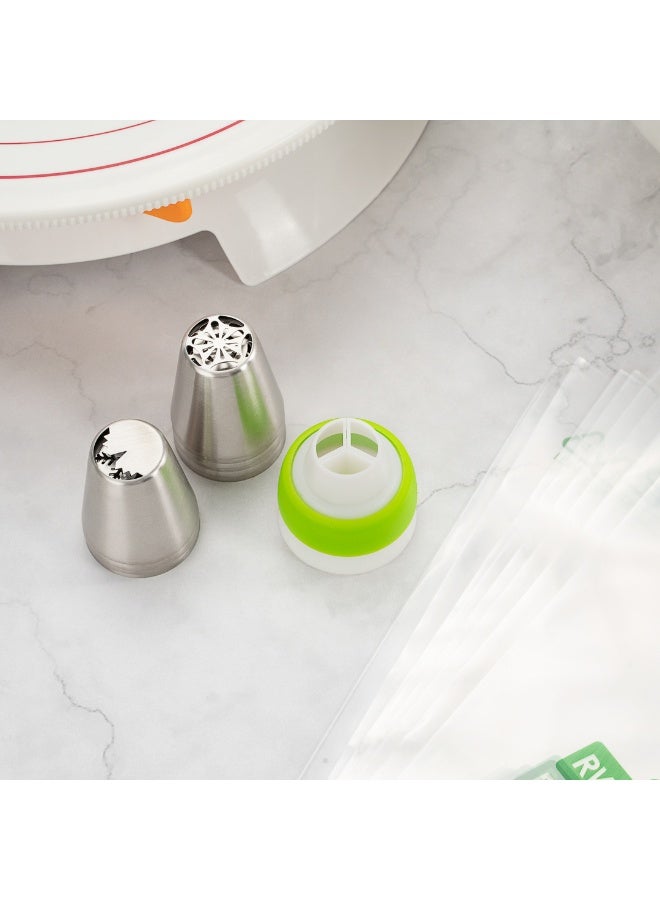 Restaurantware Pastry Tek Tri-Color Coupler, 1 Durable Russian Tips - Dishwashable, For Decorating Desserts, White Plastic 3-Color Coupler, - Image 4