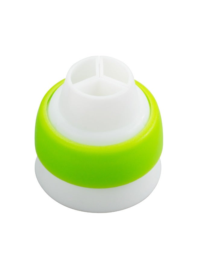 Restaurantware Pastry Tek Tri-Color Coupler, 1 Durable Russian Tips - Dishwashable, For Decorating Desserts, White Plastic 3-Color Coupler, - Image 1